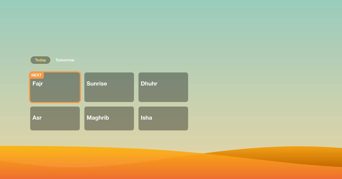 5 time namaz timetable